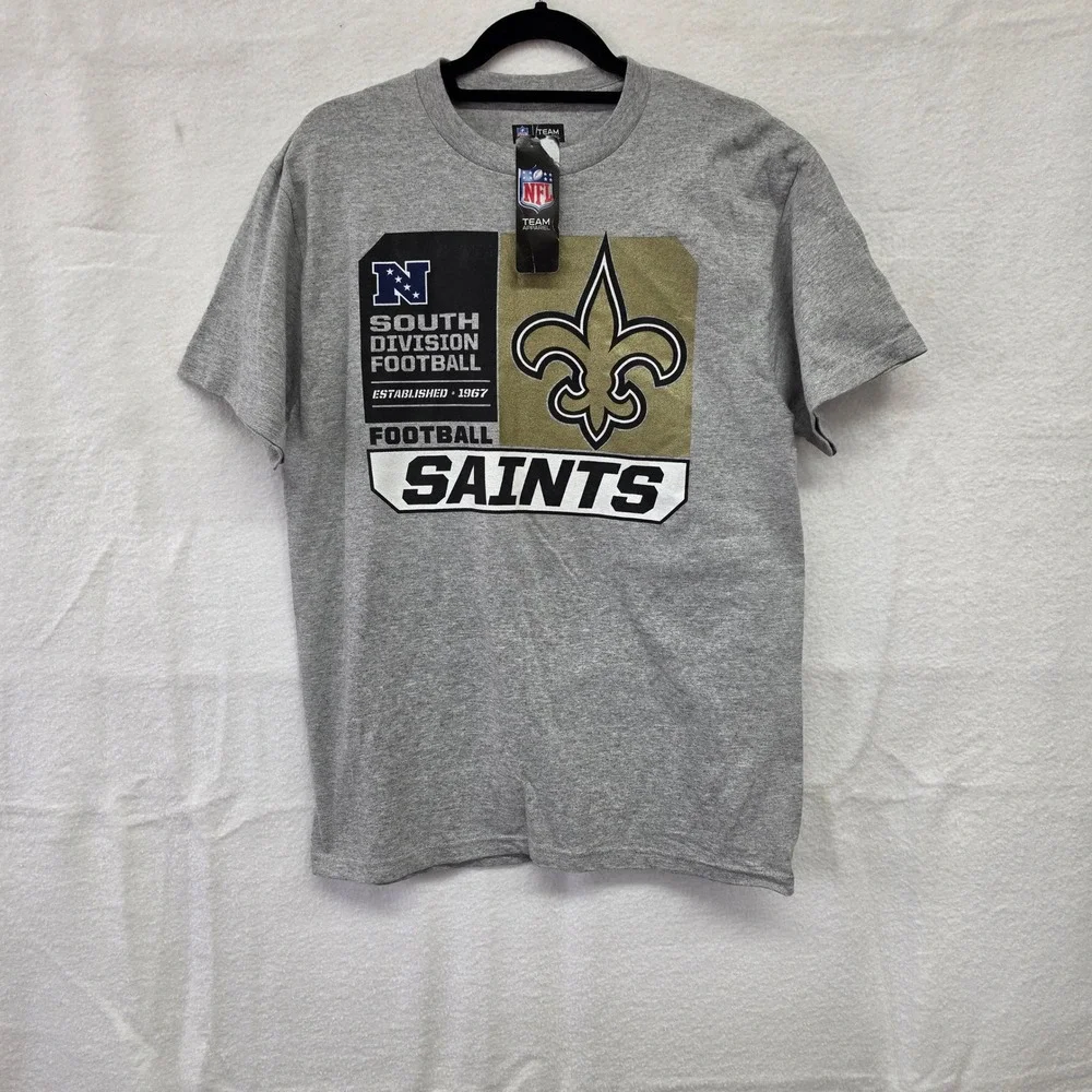 NWT M NFL Team Apparel New Orleans‎ Saints Mens Gray Graphic T-Shirt